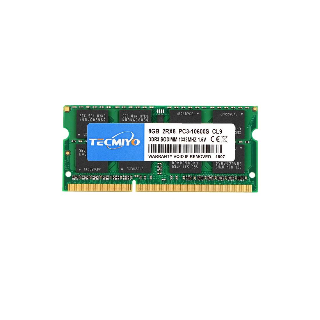 Tecmiyo Ʈ RAM PC3-10600S,  ECC Ʈ ޸, ׸, 8GB DDR3, 1333MHz, 1.5V, SODIMM 2RX8, CL9, 204 